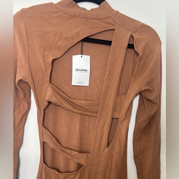 NWT Revolve LNA Tan maxi dress with back cut out - Picture 4 of 7